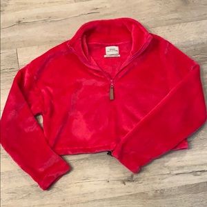 Hot pink urban outfitters fleece crop